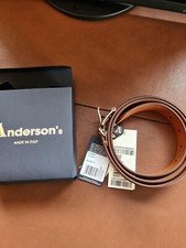 ANDERSON'S 3cm Belt 100% Brown Leather Made in Italy New BNWT Size 36 (EU 95)