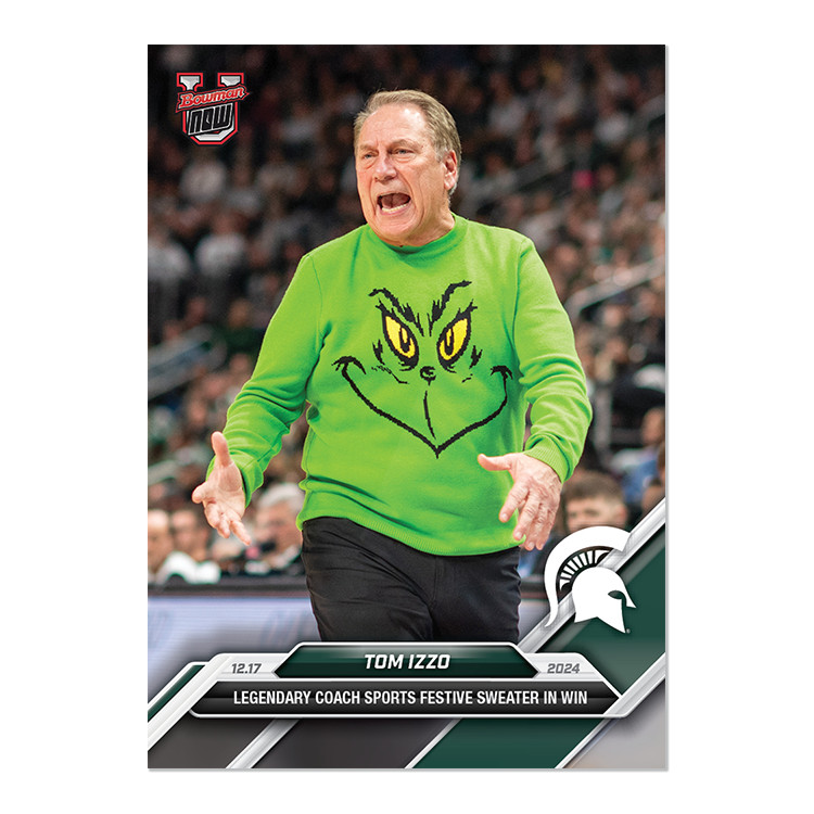 2024-25 Topps Bowman U Now 34 Tom Izzo Michigan State Spartans Grinch PR 916