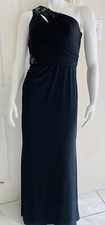 DAVID MEISTER Women's Black One Shoulder Special Occasion Gown $500 Size 4