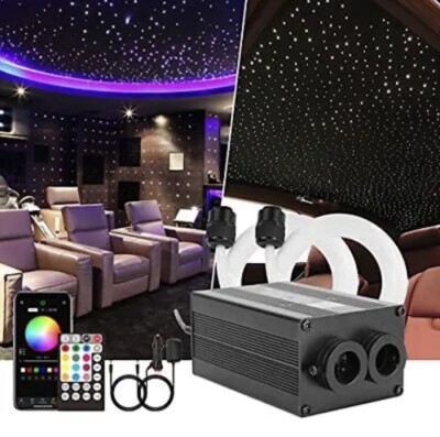 CHINLY Bluetooth 12W RGBW Twinkle LED Glasfaser Stern Deckenleuchten Set