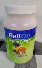 ReliOn Glucose Tablets, Tropical Fruit Flavor, 50 Count