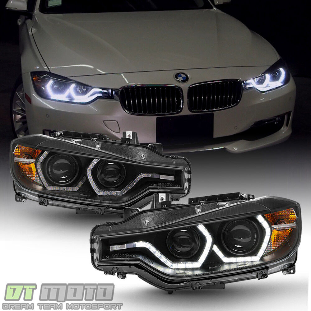 Black [F32 Style] 2012-2015 BMW F30 3-Series Sedan LED DRL Headlights | eBay