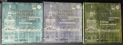 Lot of 3: Florida Building Code Sixth Edition (2017) 3-Ring Tabbed