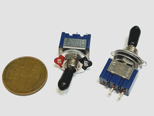 2 Pack black Cap Mini toggle switch on/off MTS-101 2pin spst dc 6a 12v 6mm B12