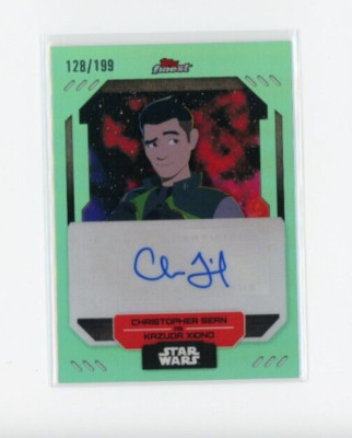 Christopher Sean 2023 Star Wars Finest Aqua Autograph #'d 128/199