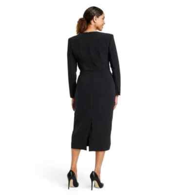 stand strong midi dress - black Women's Strong Shoulder Midi Dress - Sergio Hudson - Black Size XS