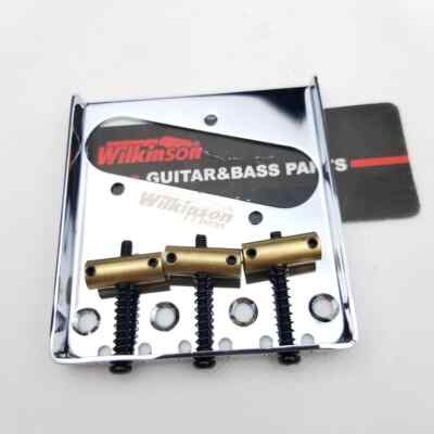 Wilkinson WOT01 Brass Saddles Chrome Vintage Bridge For Tele Electric Guitar