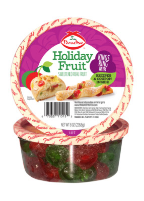 12- Paradise Holiday Fruit KING RING MIX 12 x 8 Ounce Exp 10/2025 FREE SHIPPING