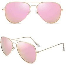 Sojos SJ1054 C3 GOLD/PINK Aviator Sunglasses 59/17/140