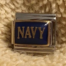 Navy 9mm Italian Modular Link Charm for Bracelet