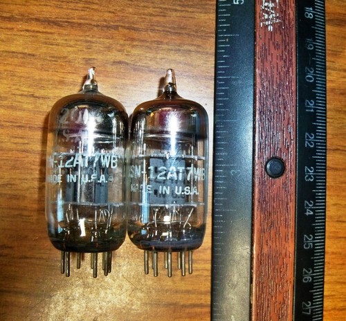 2 Strong Matched GE Gray Plate Solid O Getter USN-12AT7WB / 6201 Tubes