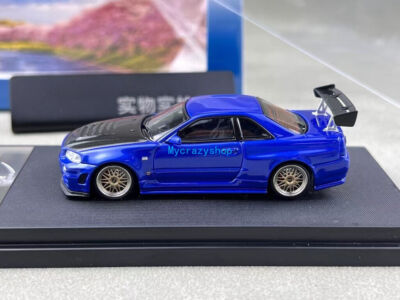 CR Fuji 1:64 Blue Carbon Skyline GTR R34 Nismo Z-Tune Model