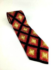 KRIZIAUOMO 100 SILK GEOMETRIC PATTERN NECK TIE ITALY COOL 3 3/4" X 57"