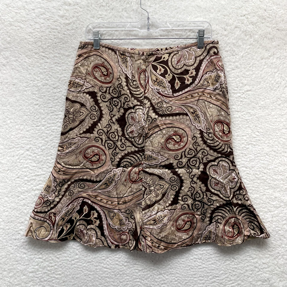 Falda de seda vintage años 90 Y2K 10 12 30 grande cachemira satinada boho hada grunge carrera Foto 2 de 4