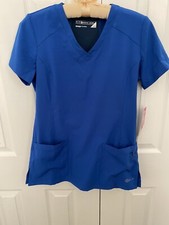 FIT White Cross Scrub Top, Sz Small  NEW with Tags 