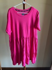 GAP Women's Short Sleeve Tiered Dress with Pockets - Brand New - Size XL - Pink