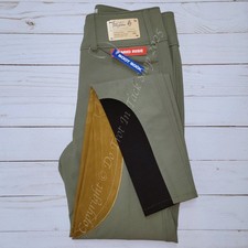 Tailored Sportsman Light Weight Technical Breeches Clarino Patch - Army/Tan