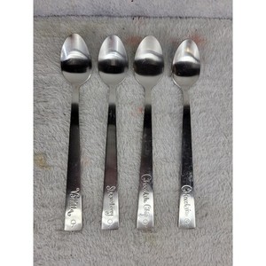 4 pcs Pottery Barn Ice Cream Sundae Milkshake Spoons Stainless Steel Flatware