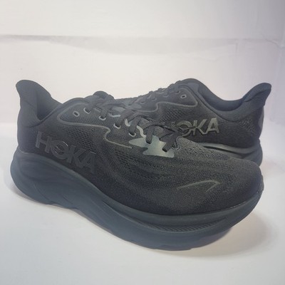 Hoka One One Clifton 10 Men's Size 11.5 4E Triple Black Running Shoes 1162051