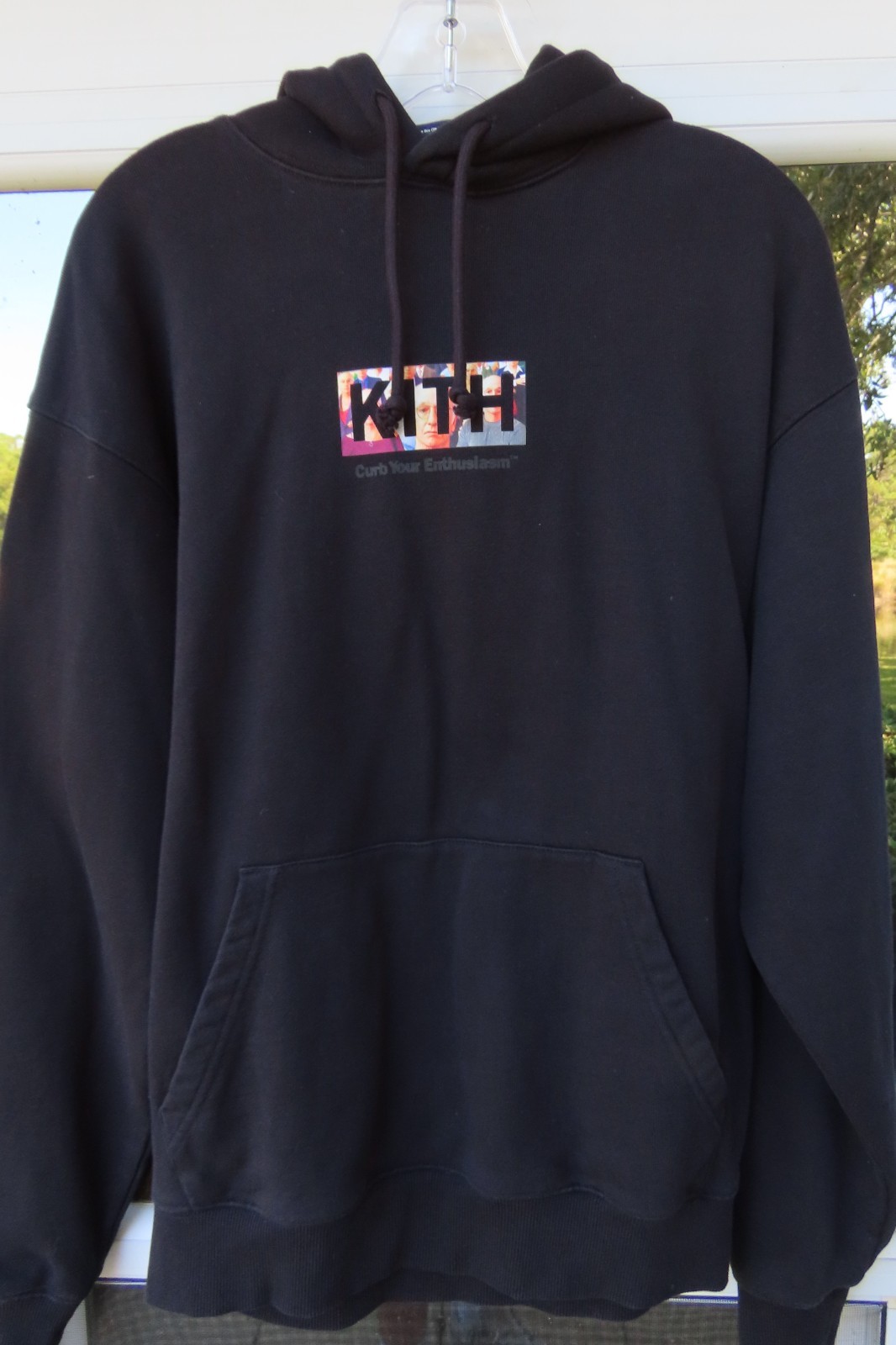 Kith Curb Your Enthusiasm Hoodie Mens Pure Cotton Black Hooded Sweatshirt XS EUC image 7