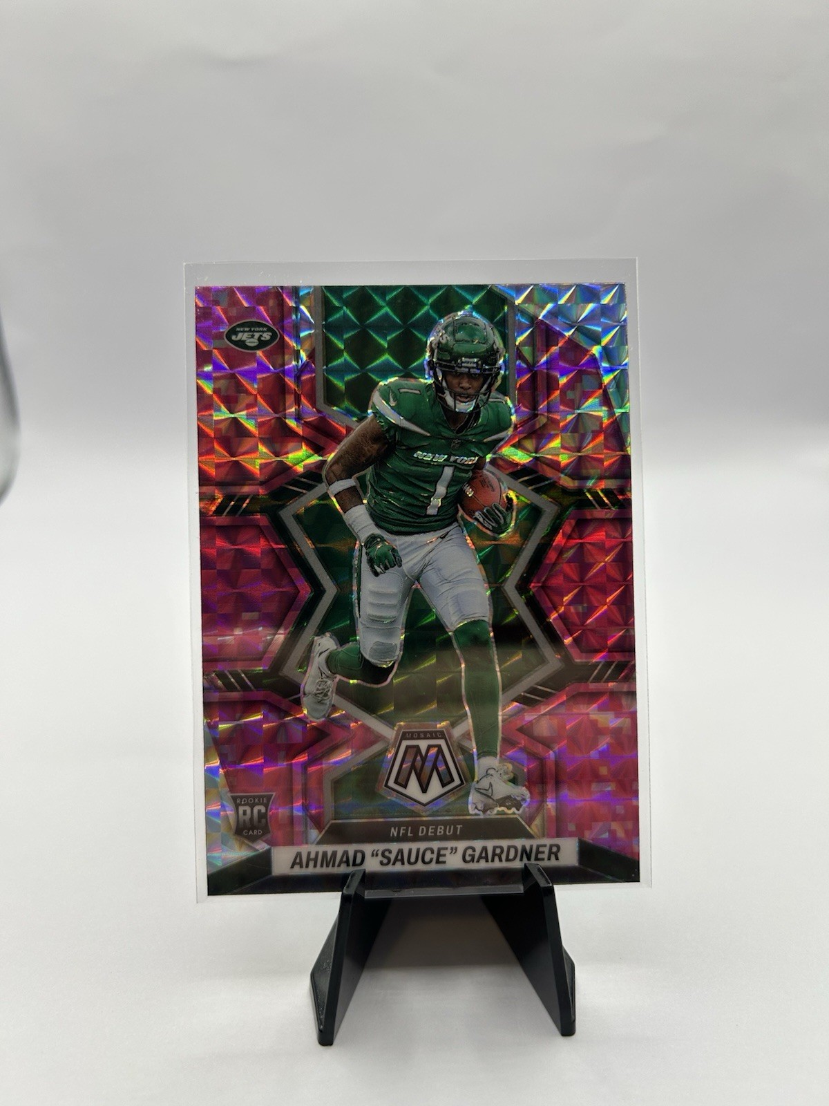 2022 Panini Mosaic - NFL Debut Ahmad Gardner #289 Camo Pink Mosaic Prizm (RC)