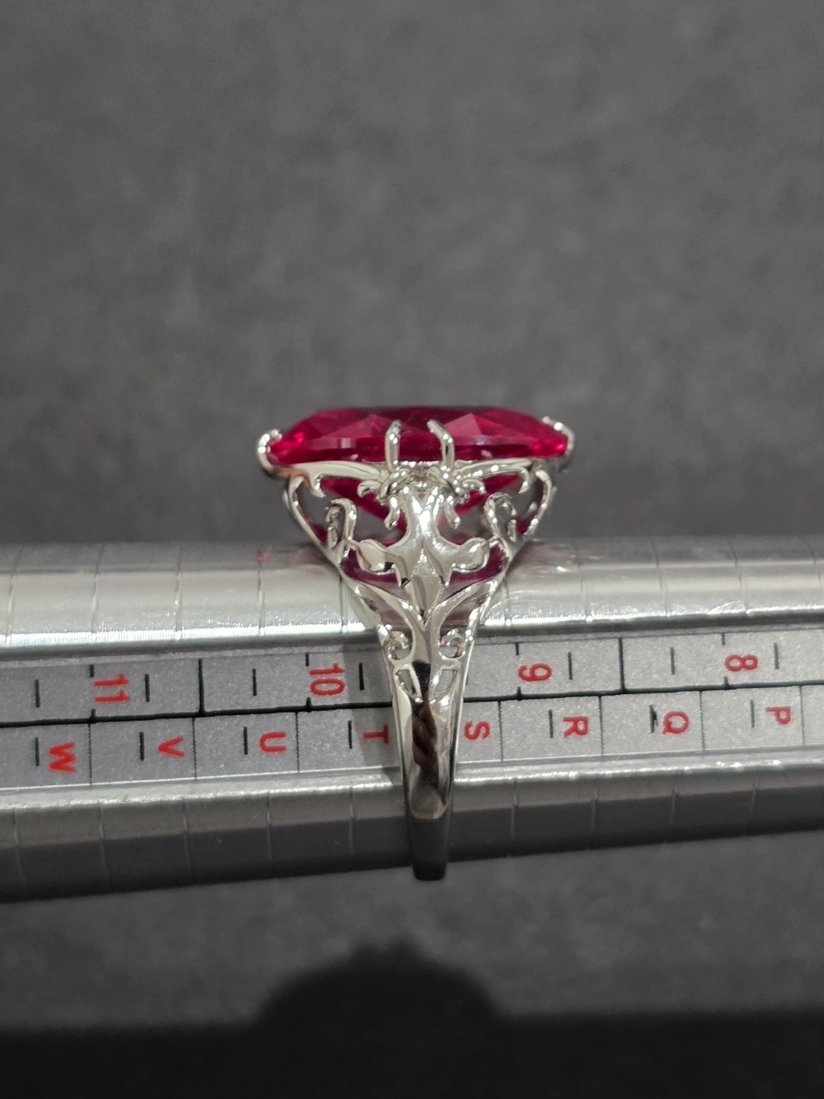 Massive Lab created Ruby Stone In 925 Silver Ring… - image 5