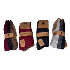 Alpaka Socken, Outdoorsocken, Wollsocken, warme Socken, 3 Paar, versch. Farben