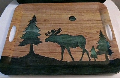 Sakura Evolution Log Cabin David Carter Brown Melamine Serving Tray