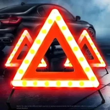 Emergency Warning Triangle DOT Approved Reflective Safety Roadside Kit for Car