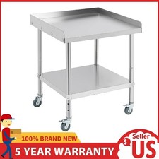 Heavy-Duty Stainless Steel Grill Stand ,28x24" Kitchen Food Prep Table w/ Wheels