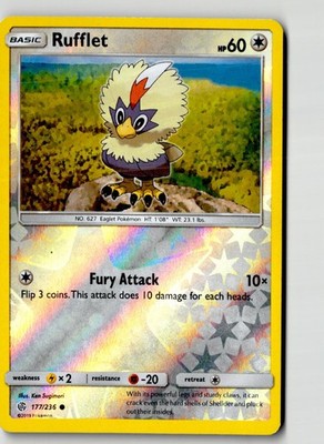 Rufflet 177/236 Common Cosmic Eclipse Pokemon Reverse Holo Lightly Played