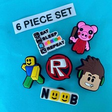 6x Roblox Gamer Noob Schuh Charms f&uuml;r Crocs Schuhe. PVC Clog Zubeh&ouml;r
