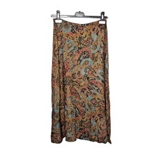 Vintage Lauren Ralph Lauren Paisley Wool Blend Long Skirt Size 10 Petite Small 