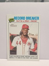 2026 Topps Heritage Baseball Elly de La Cruz Reds Record Breaker Card #233