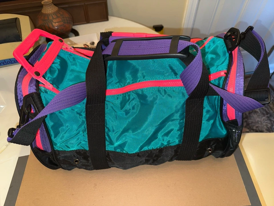 Vintage OGIO 40 cm Duffle Bag Neon Gym Golf Tennis Sport 80s 90s Retro Teal - Image 2 of 4