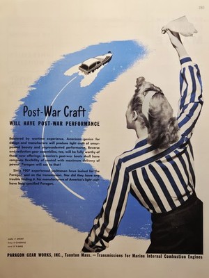 1945 Paragon Gear Works Taunton MA Print Ad - Marine Transmissions Postwar Boats
