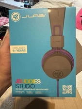 JLAB JBuddies Studio Wired On Ear Folding KIDS 6+ Headphones Graphite/Purple NEW