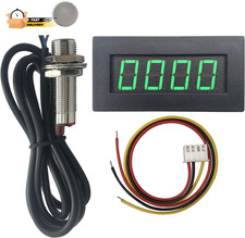 4 Digital Green LED Tachometer RPM Speed Meter Hall Proximity Switch