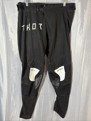 Thor Sportmode Collection Mens Size 36 Strike Pants Black Adjustable Belt Moto-X
