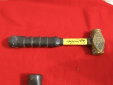 NUPLA Solid Brass Hammer~Fiberglass Handle~2 LBs 14 OZ~Non Marring/Sparking~Used