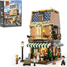 Book-Cafe Lighting Building-Bricks Set - City Town Coffee House LED Light Mod...