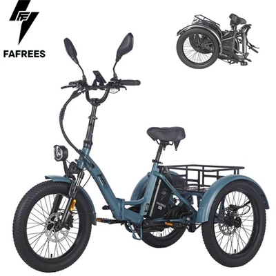 FAFREES F20 MATE 3Rad Elektrofahrrad 20 Zoll Elektro Dreirad eBike mit Korb 21Ah