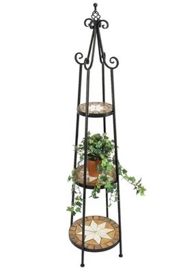 Blumenregal Mosaik Metall 12009 Blumentreppe 140 cm Blumenständer Blumensäule - Bild 1 von 4