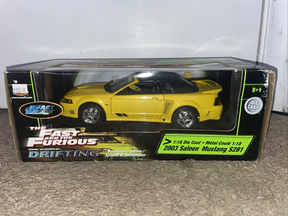 Joyride The Fast and Furious 2003 Saleen Mustang S281 1/18 Scale Yellow ERTL - Image 2 of 4