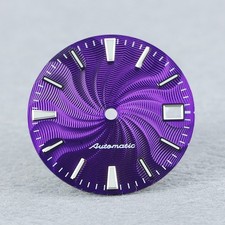 28.5mm Multicolor Guilloche Watch Dial Fits NH35 Movement Luminous Dial