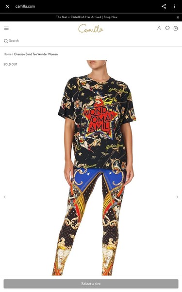LIMITED EDITION Camilla X Wonder women Oversized Tee size Large