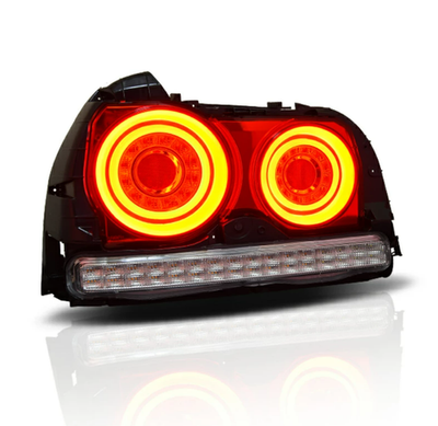 78WORKS LED Tail Lights Red Clear for Nissan Skyline R34 Sedan