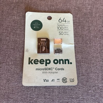 onn. 64GB micro SD XC Class 10 U3 Memory Card   High Speed Storage MicroSD