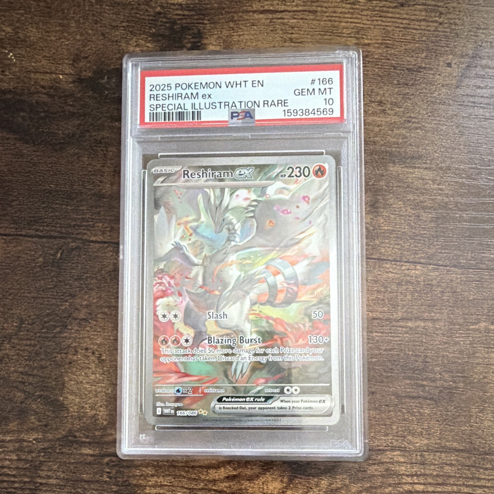 Reshiram ex 166/086 Sv: White Flare SIR Holo PSA 10