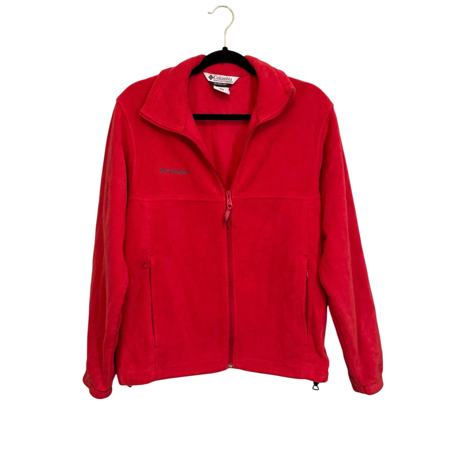 Columbia Jacket Mens Small Red Steens Mountain Fleece Full Zip Mock Neck Outdoor